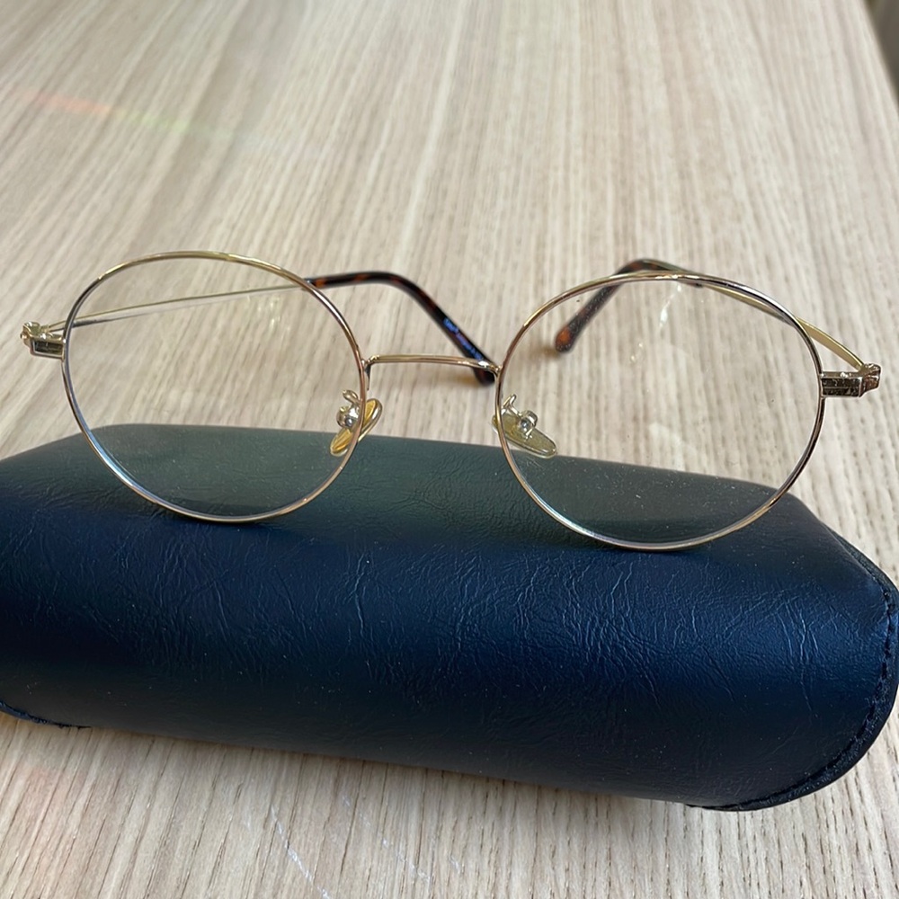 Round Blue Light Glasses for Men Women Wire Frame UV Blocking Computer Metal
